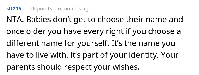 A social media comment discussing children's rights to choose their names, with emphasis on respect for their identity. A social media comment discussing children's rights to choose their names, with emphasis on respect for their identity.