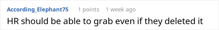 Reddit comment about HR's ability to access deleted messages in a group chat. Reddit comment about HR's ability to access deleted messages in a group chat.