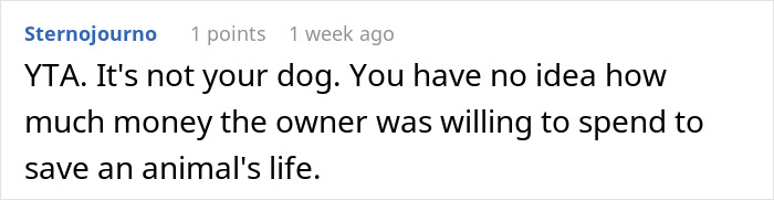 Comment about a friend taking a dog to an expensive vet while pet sitting. Comment about a friend taking a dog to an expensive vet while pet sitting.
