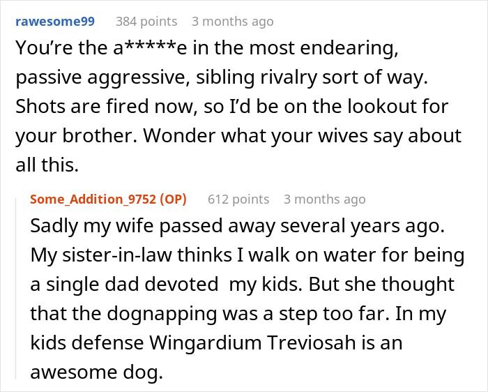 Reddit conversation about sibling rivalry and family dynamics. Reddit conversation about sibling rivalry and family dynamics.
