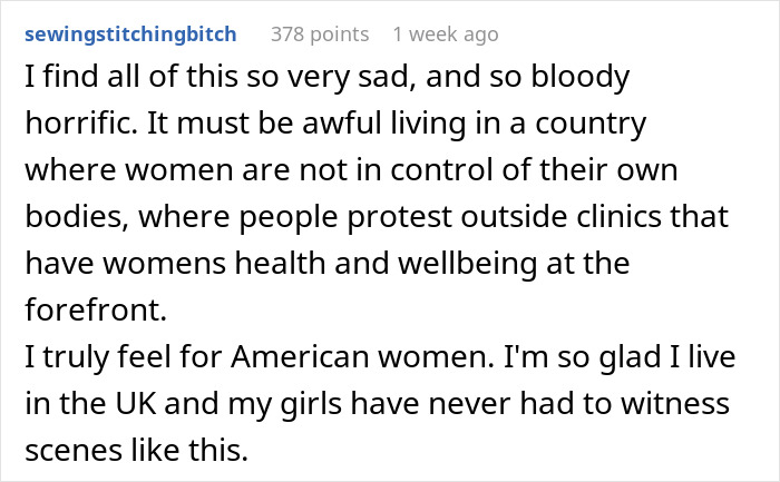 Reddit comment discussing Planned Parenthood and women's health protests. Reddit comment discussing Planned Parenthood and women's health protests.