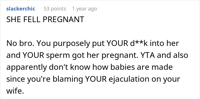 Text exchange discussing blame about pregnancy and vasectomy refusal. Text exchange discussing blame about pregnancy and vasectomy refusal.