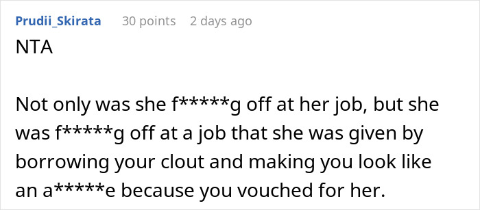 Reddit comment on job probation, discussing blame after lateness issues at work. Reddit comment on job probation, discussing blame after lateness issues at work.