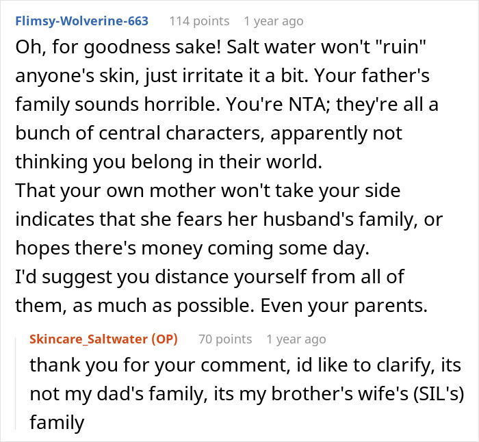 Reddit conversation about SIL using expensive skincare without permission. Reddit conversation about SIL using expensive skincare without permission.