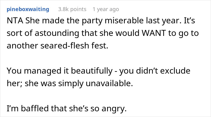 Reddit comment discussing how a vegan SIL made a family barbeque miserable last year. Reddit comment discussing how a vegan SIL made a family barbeque miserable last year.