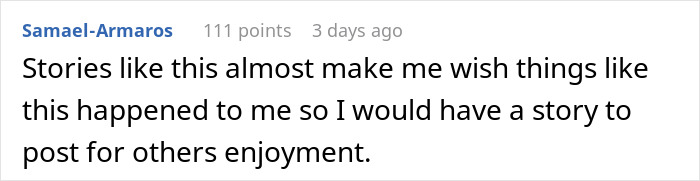 Reddit comment about hotel room neighbors partying, expressing a humorous wish for a similar experience to share. Reddit comment about hotel room neighbors partying, expressing a humorous wish for a similar experience to share.