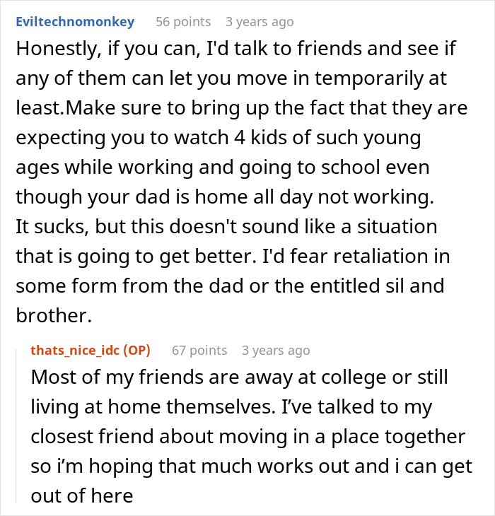Reddit discussion on babysitting refusal, with advice and plans to move out shared in comments. Reddit discussion on babysitting refusal, with advice and plans to move out shared in comments.