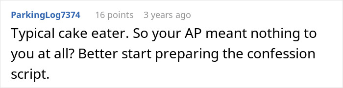 Comment discussing infidelity and its consequences in marriage. Comment discussing infidelity and its consequences in marriage.