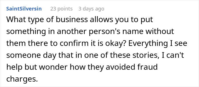 Reddit comment questioning business practices related to fraud, connected to a story about petty revenge on a toxic girlfriend. Reddit comment questioning business practices related to fraud, connected to a story about petty revenge on a toxic girlfriend.