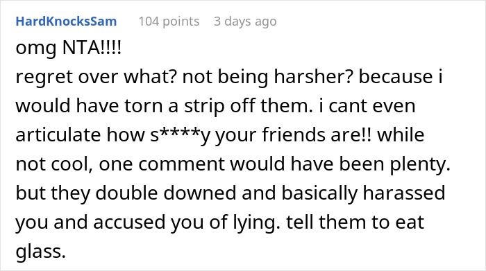 Text conversation defending a woman accused by friends, discussing their inappropriate behavior and assumptions. Text conversation defending a woman accused by friends, discussing their inappropriate behavior and assumptions.