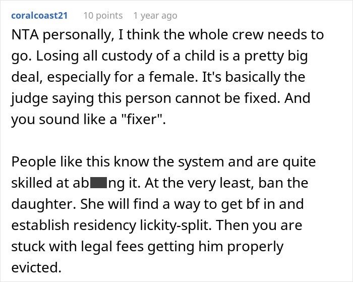 Reddit comment discussing custody loss and residency issues, focusing on 18YO moving out with BF. Reddit comment discussing custody loss and residency issues, focusing on 18YO moving out with BF.