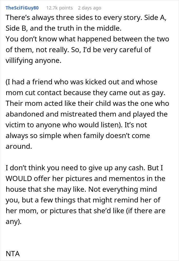 Online discussion about sharing inheritance with friend's daughter. Online discussion about sharing inheritance with friend's daughter.