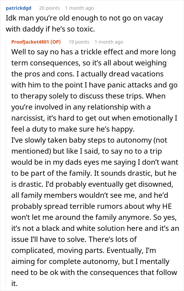 Reddit exchange discussing a woman's issues with her dad's young girlfriend and the emotional impact on family dynamics. Reddit exchange discussing a woman's issues with her dad's young girlfriend and the emotional impact on family dynamics.
