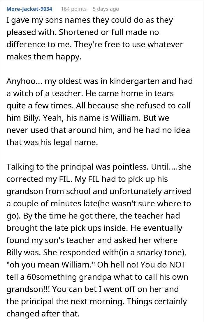 Student takes revenge on teacher by insisting on correct name pronunciation; parent's firm response highlighted. Student takes revenge on teacher by insisting on correct name pronunciation; parent's firm response highlighted.