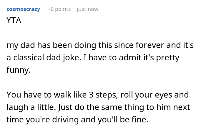 Text post about a dad joke and a suggestion to mimic actions for humor at pregnancy appointments. Text post about a dad joke and a suggestion to mimic actions for humor at pregnancy appointments.