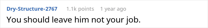 Comment suggests prioritizing job over marriage in response to a divorce ultimatum. Comment suggests prioritizing job over marriage in response to a divorce ultimatum.