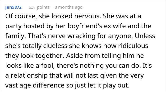 Reddit comment discussing a dad's 23-year-old girlfriend, mentioning the awkward age difference and relationship dynamics. Reddit comment discussing a dad's 23-year-old girlfriend, mentioning the awkward age difference and relationship dynamics.