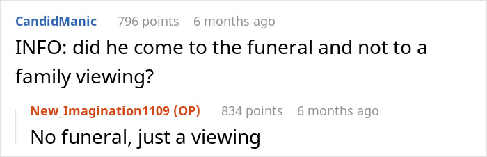 Reddit discussion about attending a funeral, highlighting family conflict over mother's ashes. Reddit discussion about attending a funeral, highlighting family conflict over mother's ashes.