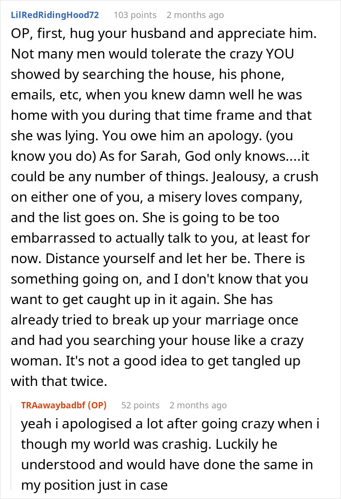 Text conversation discussing jealousy and sabotage within a marriage. Text conversation discussing jealousy and sabotage within a marriage.