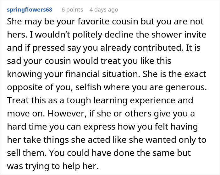 Woman Considers Cutting Out Her Favorite Cousin From Her Life After How Nasty She Became As A Mom Woman Considers Cutting Out Her Favorite Cousin From Her Life After How Nasty She Became As A Mom
