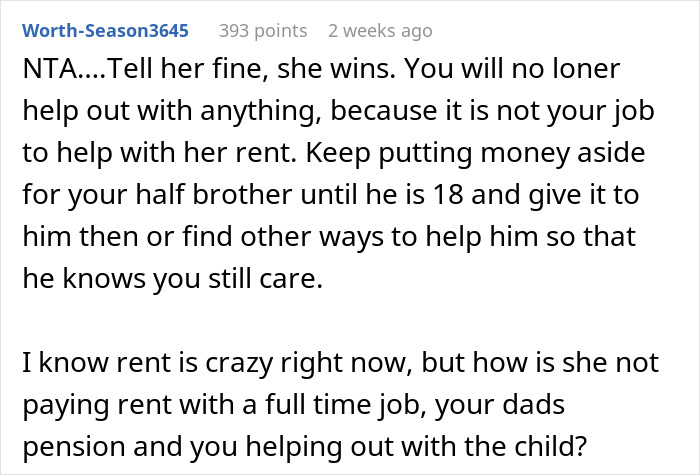 Text discussion about refusing rent help for dad's ex-wife and son, focusing on financial responsibility and support options. Text discussion about refusing rent help for dad's ex-wife and son, focusing on financial responsibility and support options.