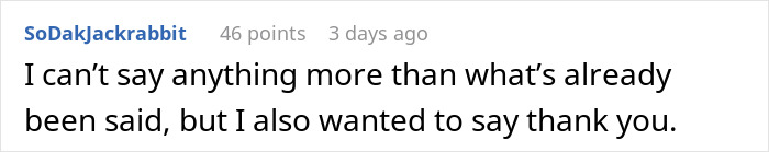 Reddit comment thanking others. Username: SoDakJackrabbit. Reddit comment thanking others. Username: SoDakJackrabbit.