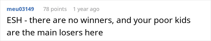 Reddit comment on parenting issues, mentioning "ESH" and impact on kids. Reddit comment on parenting issues, mentioning "ESH" and impact on kids.