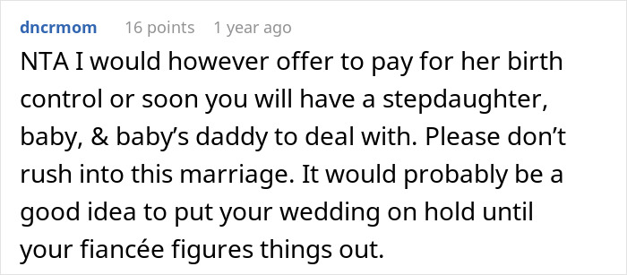Online comment about a stepdad refusing to take in his daughter and her boyfriend. Online comment about a stepdad refusing to take in his daughter and her boyfriend.