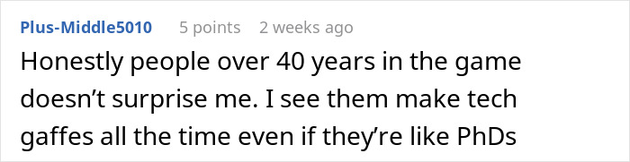 Text conversation on tech mistakes by experienced professionals, mentioning tech gaffes and age. Text conversation on tech mistakes by experienced professionals, mentioning tech gaffes and age.