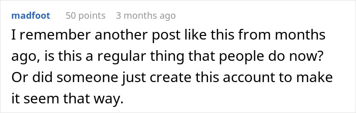 Reddit comment questioning the frequency of similar divorce-related posts. Reddit comment questioning the frequency of similar divorce-related posts.