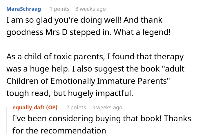 Comments discussing dealing with toxic parents and book recommendations for healing and understanding. Comments discussing dealing with toxic parents and book recommendations for healing and understanding.