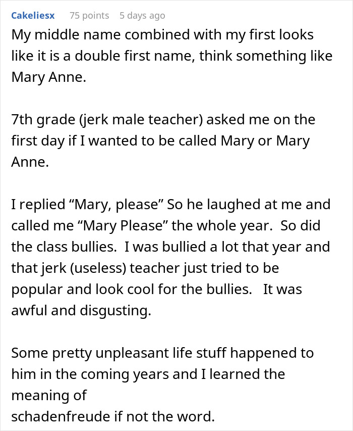Text of a student's revenge story about a teacher who butchered their name. Text of a student's revenge story about a teacher who butchered their name.