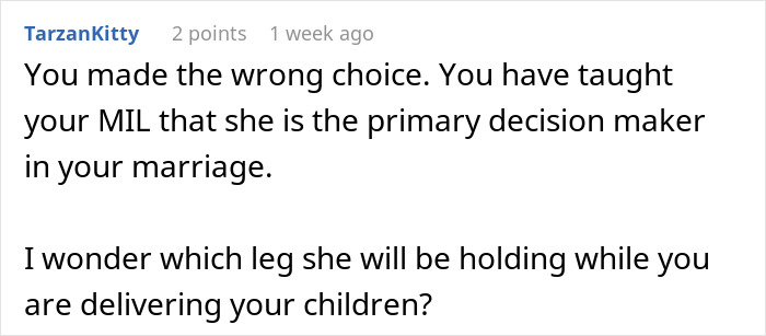 Reddit comment discussing MIL's role in couple's wedding date choice. Reddit comment discussing MIL's role in couple's wedding date choice.