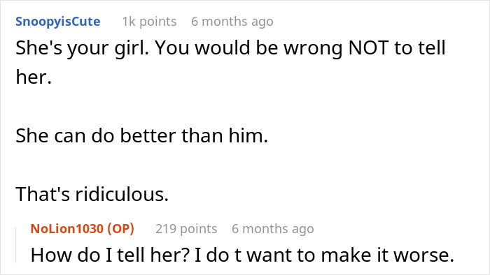 Comments discussing testing if a fiancée would make a good mother by getting a dog. Comments discussing testing if a fiancée would make a good mother by getting a dog.