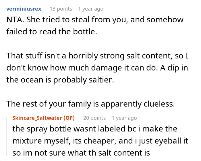 Reddit comments about a teen's expensive skincare being used without permission. Reddit comments about a teen's expensive skincare being used without permission.