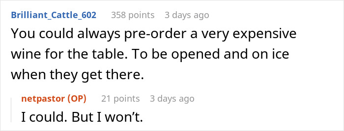 Text exchange about using a phone number for a reservation, discussing pre-ordering wine. Text exchange about using a phone number for a reservation, discussing pre-ordering wine.