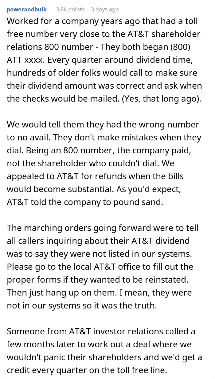 Text post about misdialing company phone numbers related to reservations. Text post about misdialing company phone numbers related to reservations.