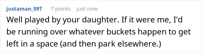 Reddit comment discussing parking space tactics related to HOA Chair's wife. Reddit comment discussing parking space tactics related to HOA Chair's wife.