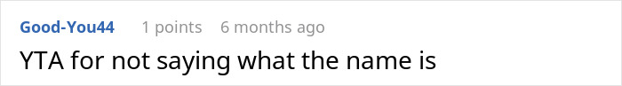 Reddit comment about naming a daughter, expressing confusion. Reddit comment about naming a daughter, expressing confusion.