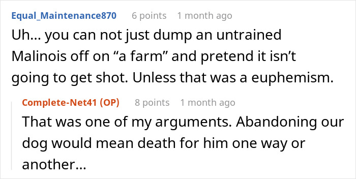 Comments on untrainable dog and potential consequences of giving it up, mentioning a farm. Comments on untrainable dog and potential consequences of giving it up, mentioning a farm.