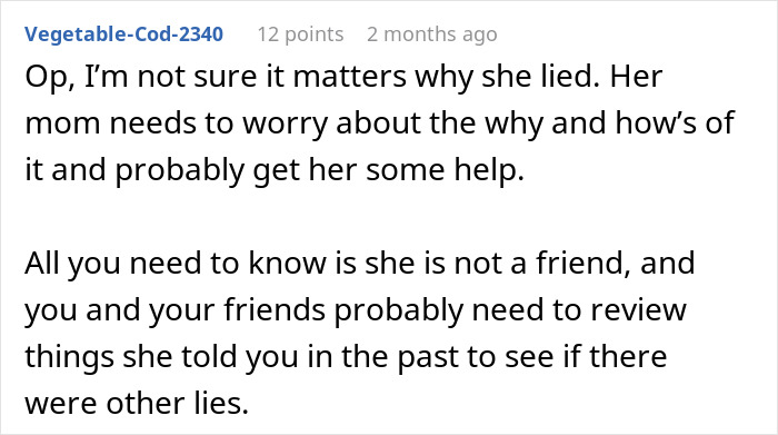 Online comment discussing the need to address issues behind friend's marriage sabotage with a lie. Online comment discussing the need to address issues behind friend's marriage sabotage with a lie.