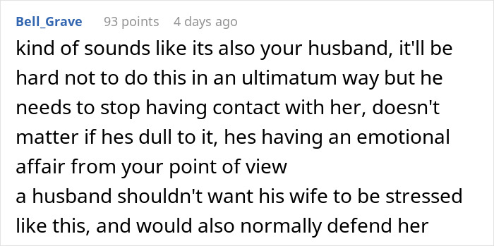 Text discussing the stress caused by a work wife, suggesting emotional affair impact on a real wife. Text discussing the stress caused by a work wife, suggesting emotional affair impact on a real wife.