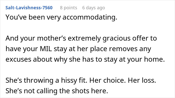 Text exchange about MIL upset over not staying over after DIL's birth. MIL offered alternative accommodation. Text exchange about MIL upset over not staying over after DIL's birth. MIL offered alternative accommodation.