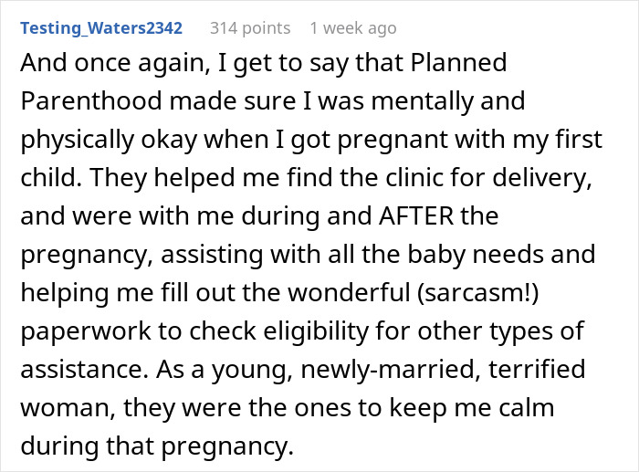 Testimonial about Planned Parenthood support during pregnancy and delivery, highlighting mental and physical assistance. Testimonial about Planned Parenthood support during pregnancy and delivery, highlighting mental and physical assistance.