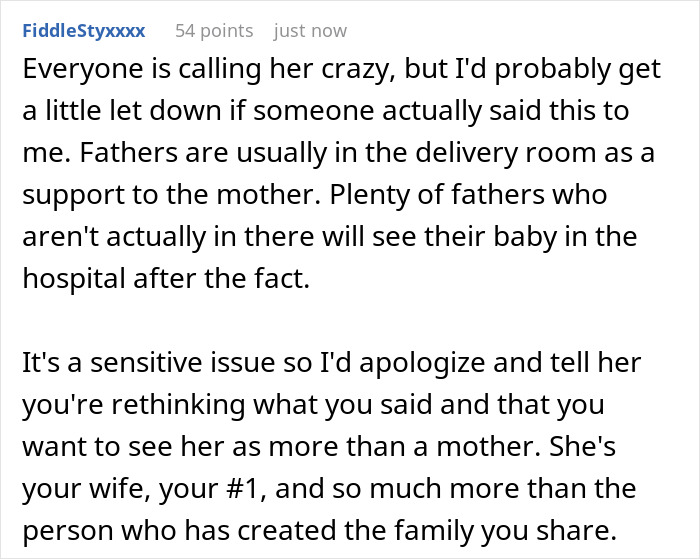 Text discussing sensitive issue of husband’s presence during wife’s labor, emphasizing the importance of support. Text discussing sensitive issue of husband’s presence during wife’s labor, emphasizing the importance of support.