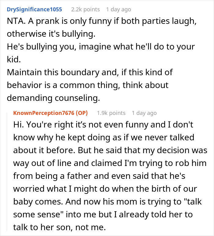 Reddit conversation about a man bothering his wife at pregnancy appointments, involving advice and discussion on behavior. Reddit conversation about a man bothering his wife at pregnancy appointments, involving advice and discussion on behavior.