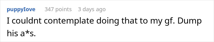 User comment criticizing a man for abandoning girlfriend at airport to save money. User comment criticizing a man for abandoning girlfriend at airport to save money.