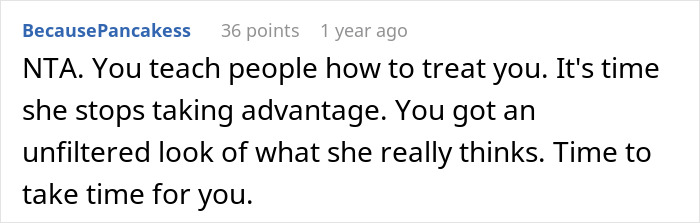 Social media comment on grandma's babysitting plans, emphasizing self-care and setting boundaries. Social media comment on grandma's babysitting plans, emphasizing self-care and setting boundaries.