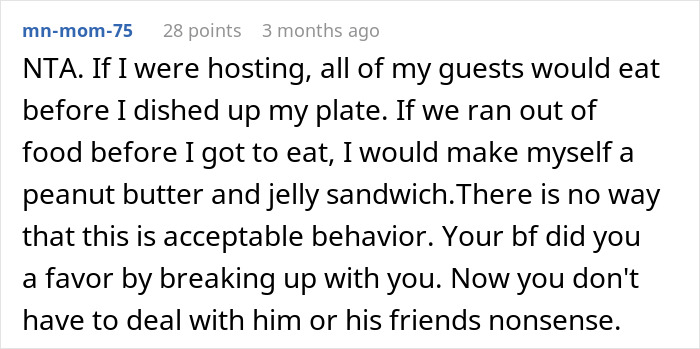 Reddit comment discussing hosting etiquette and guests eating leftovers. Reddit comment discussing hosting etiquette and guests eating leftovers.