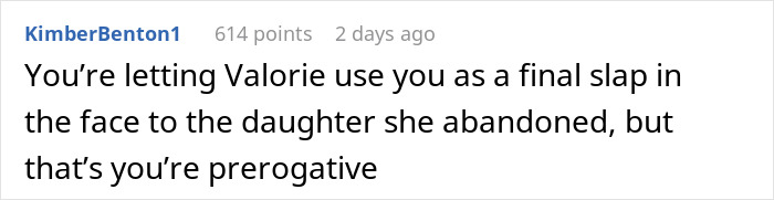 Comment discussing inheritance and family dynamics. Comment discussing inheritance and family dynamics.